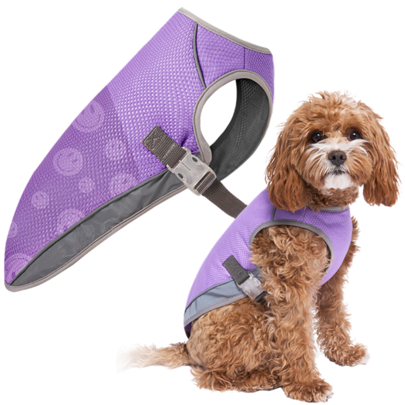 Canada Pooch Cooling Vest WetRveal Smiley - Purple