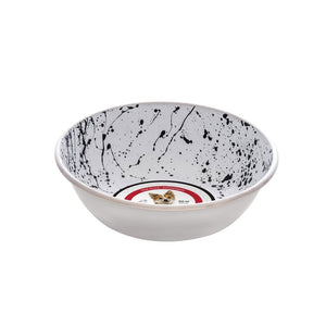 Dogit Stainless Steel Bowl, Non Skid, Black & White Splash