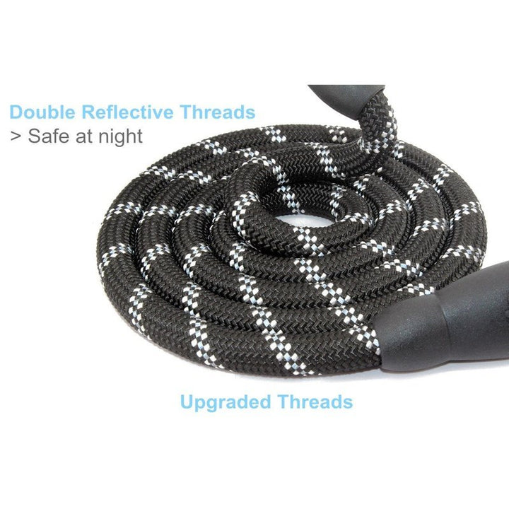 Reflective Rope Leash with Padded Handle Black