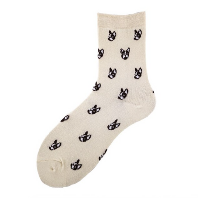 Women's Tall Socks with Frenchie Faces