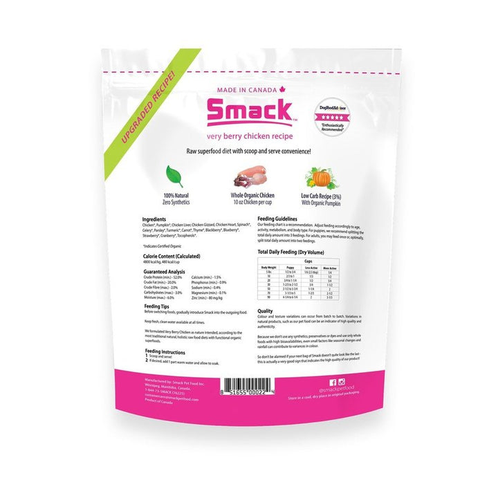Smack Very Berry Chicken Dehydrated Dog Food - 2 sizes